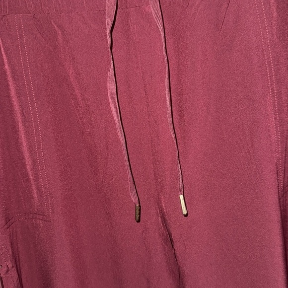 Chicos Burgundy pants woven zenergy  Jogger Pants size 18 regular drawstring NEW - Picture 3 of 6